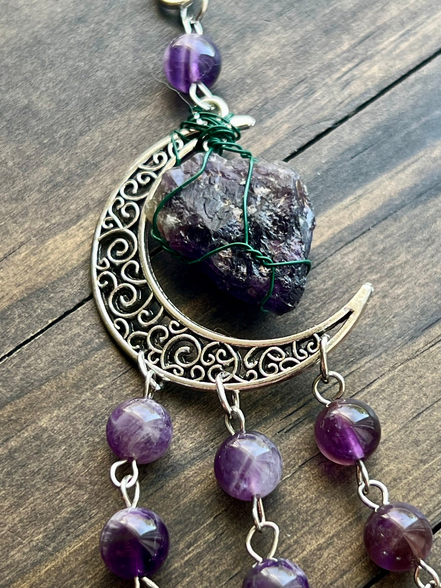 Raw Amethyst witch bells