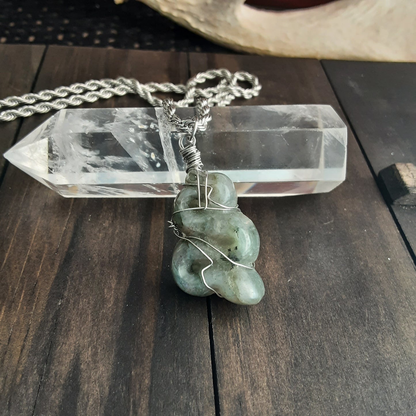 Labradorite snake necklace