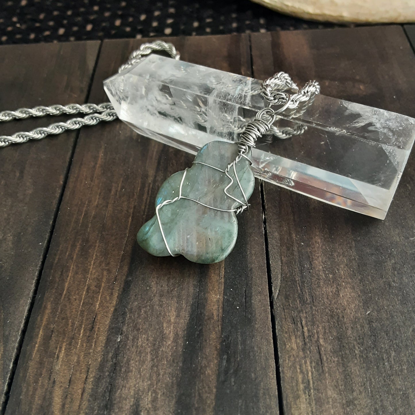 Labradorite snake necklace