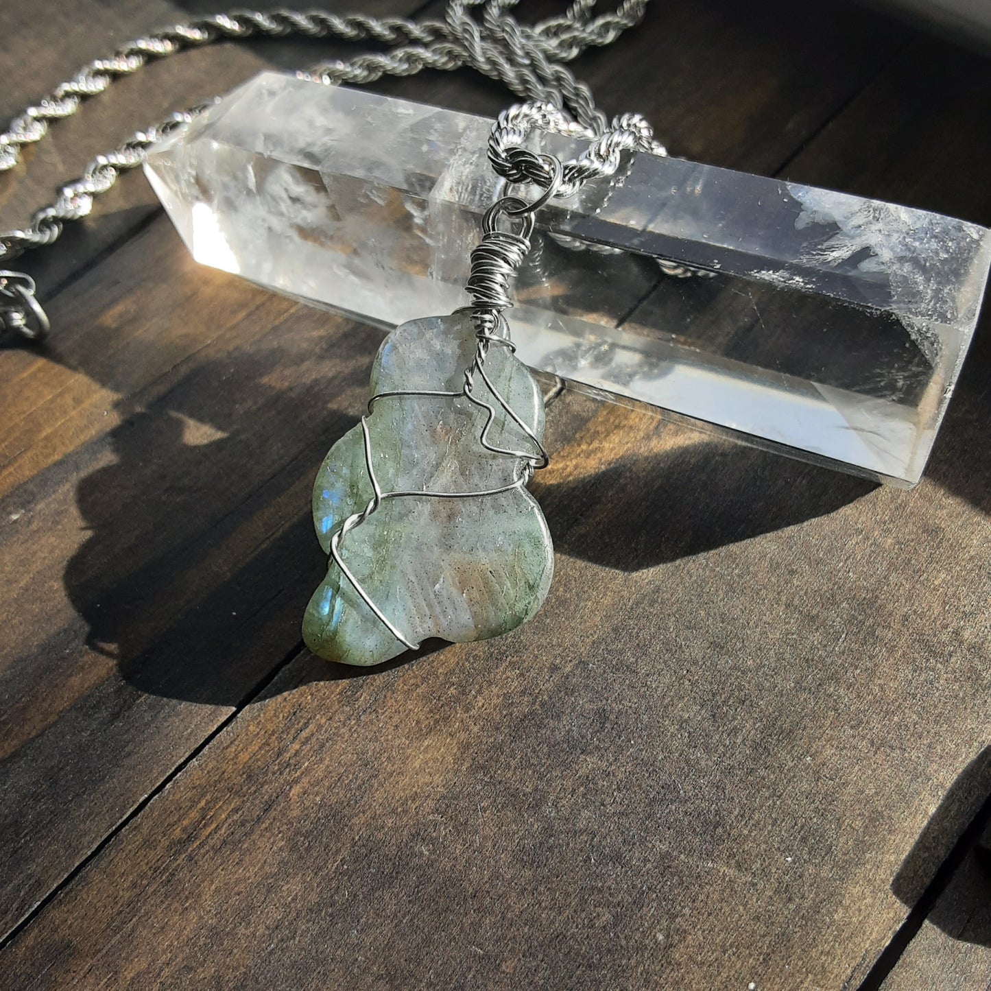 Labradorite snake necklace