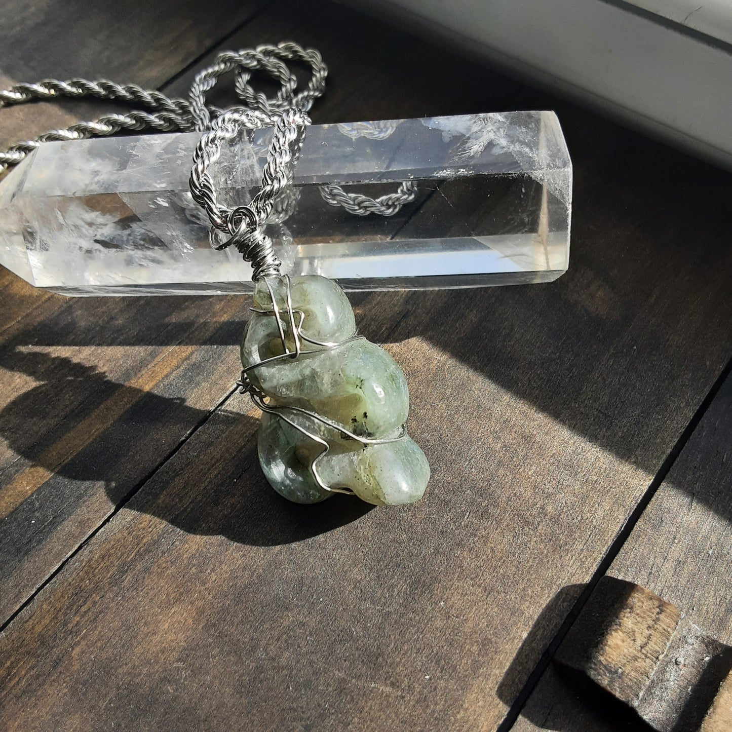 Labradorite snake necklace
