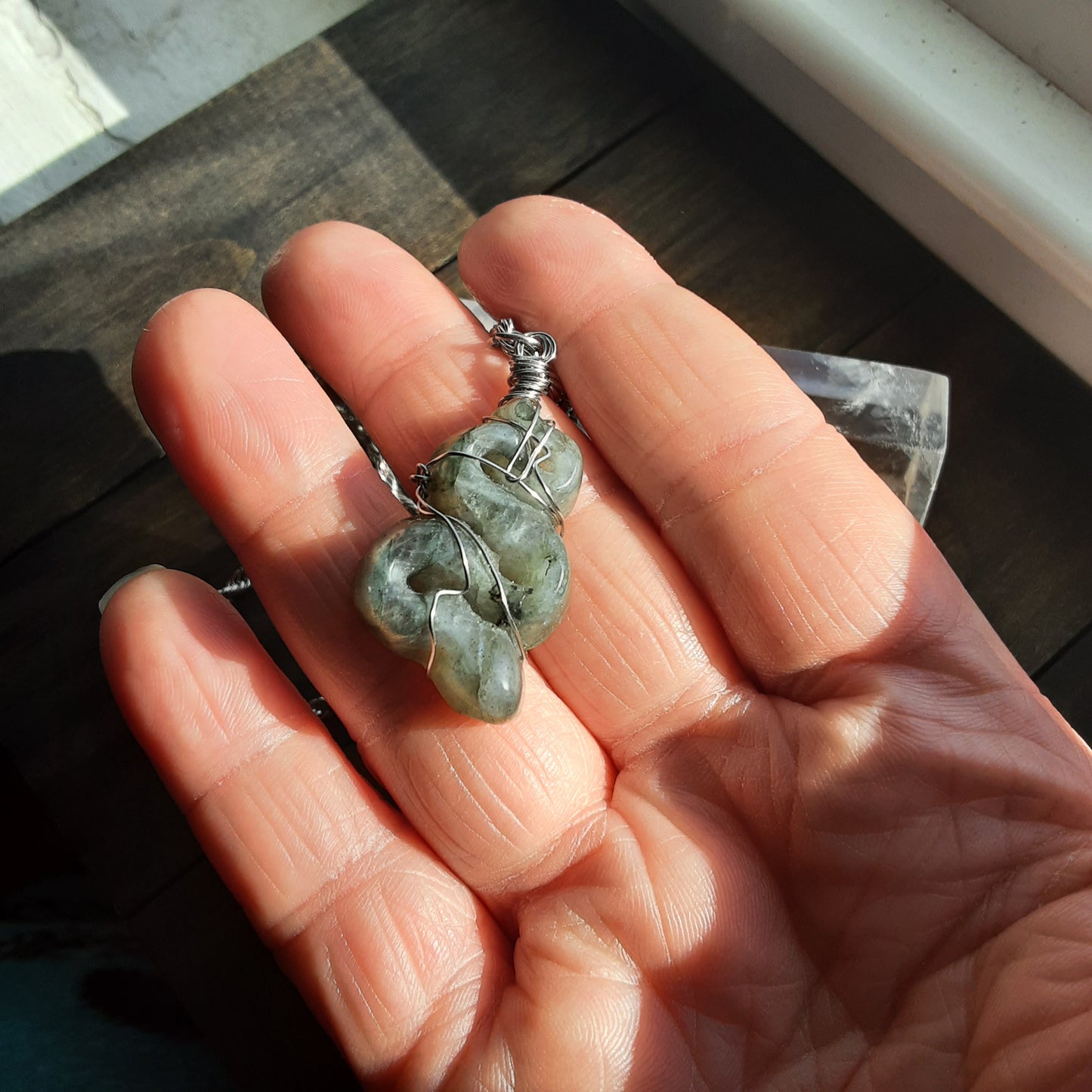 Labradorite snake necklace
