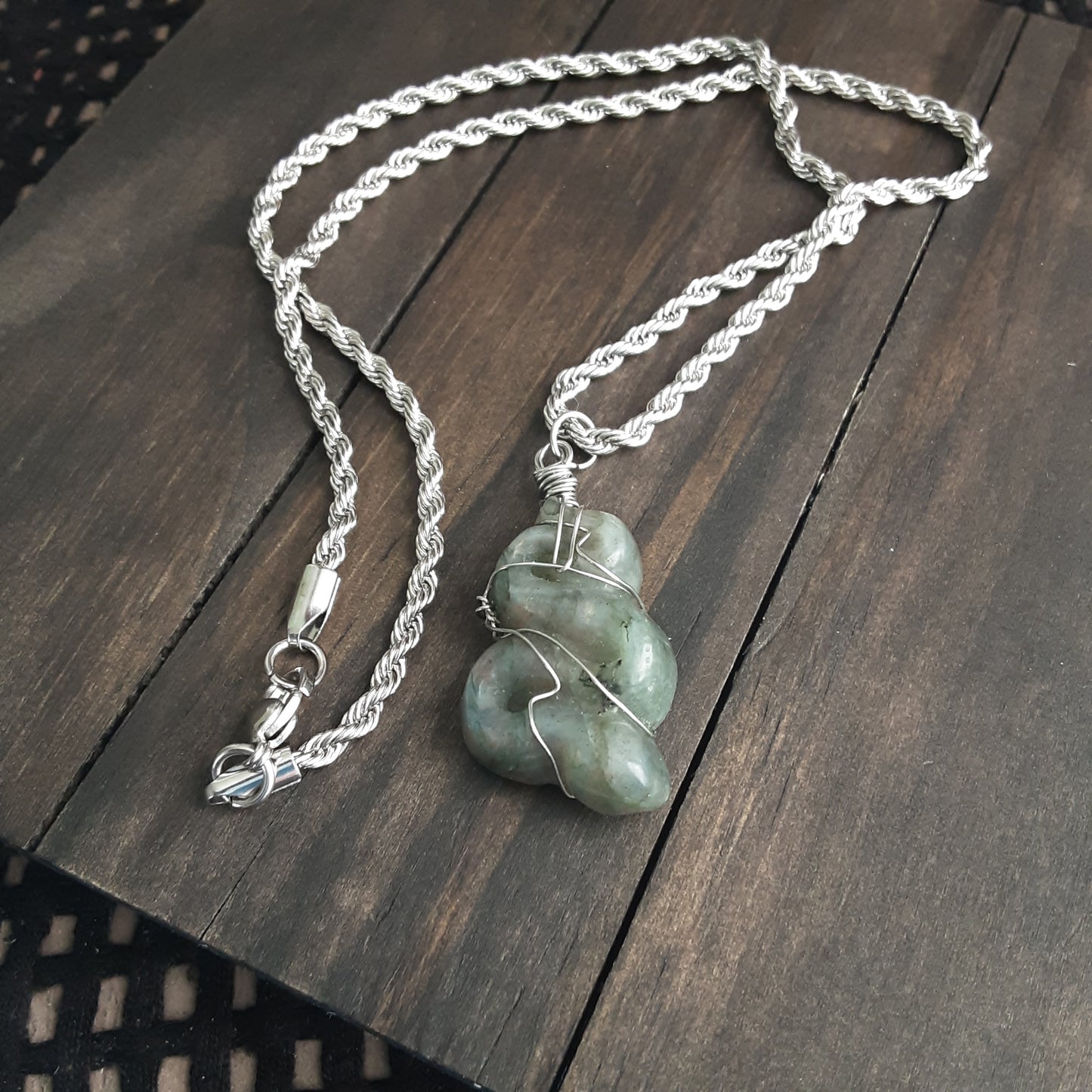 Labradorite snake necklace