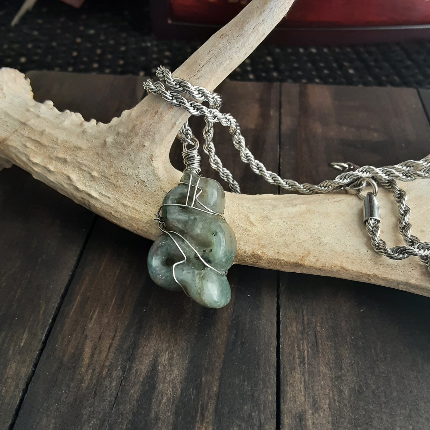Labradorite snake necklace