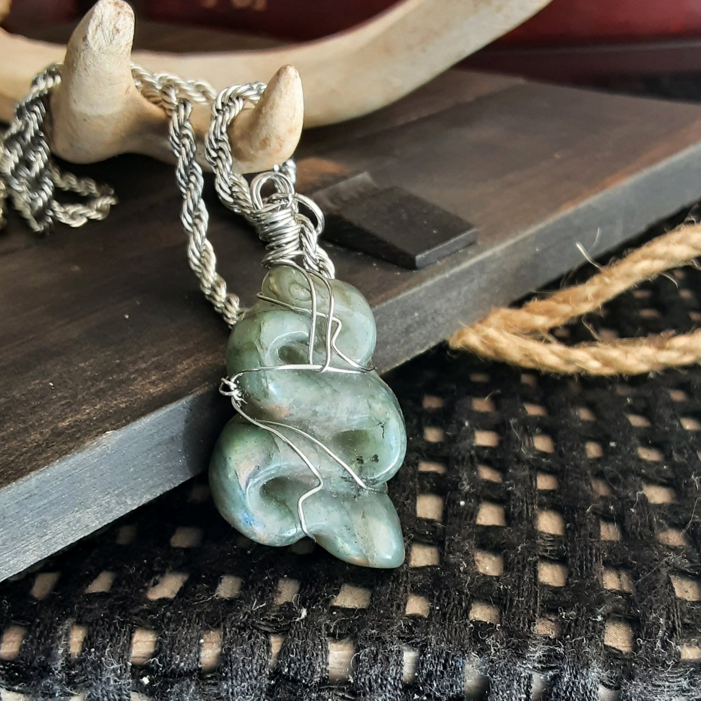 Labradorite snake necklace
