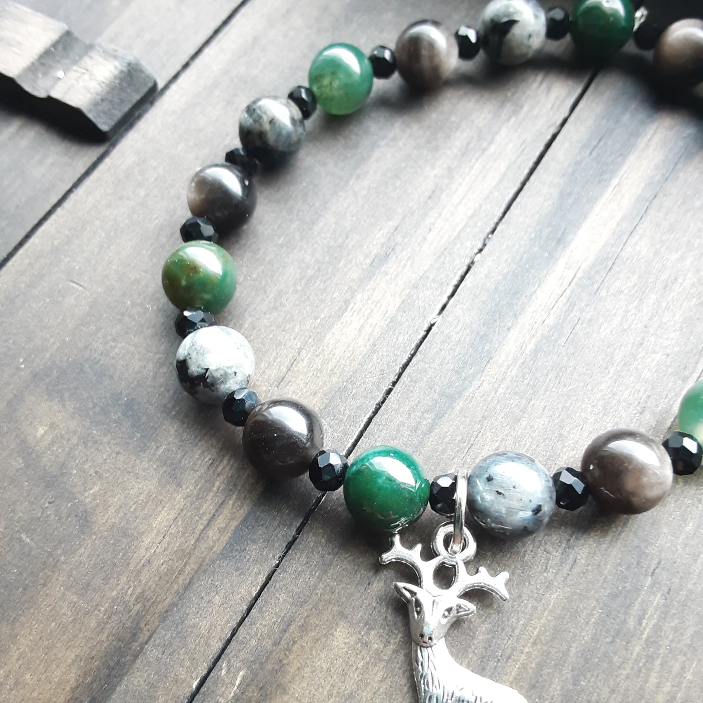 Stag bracelet with various gemstone