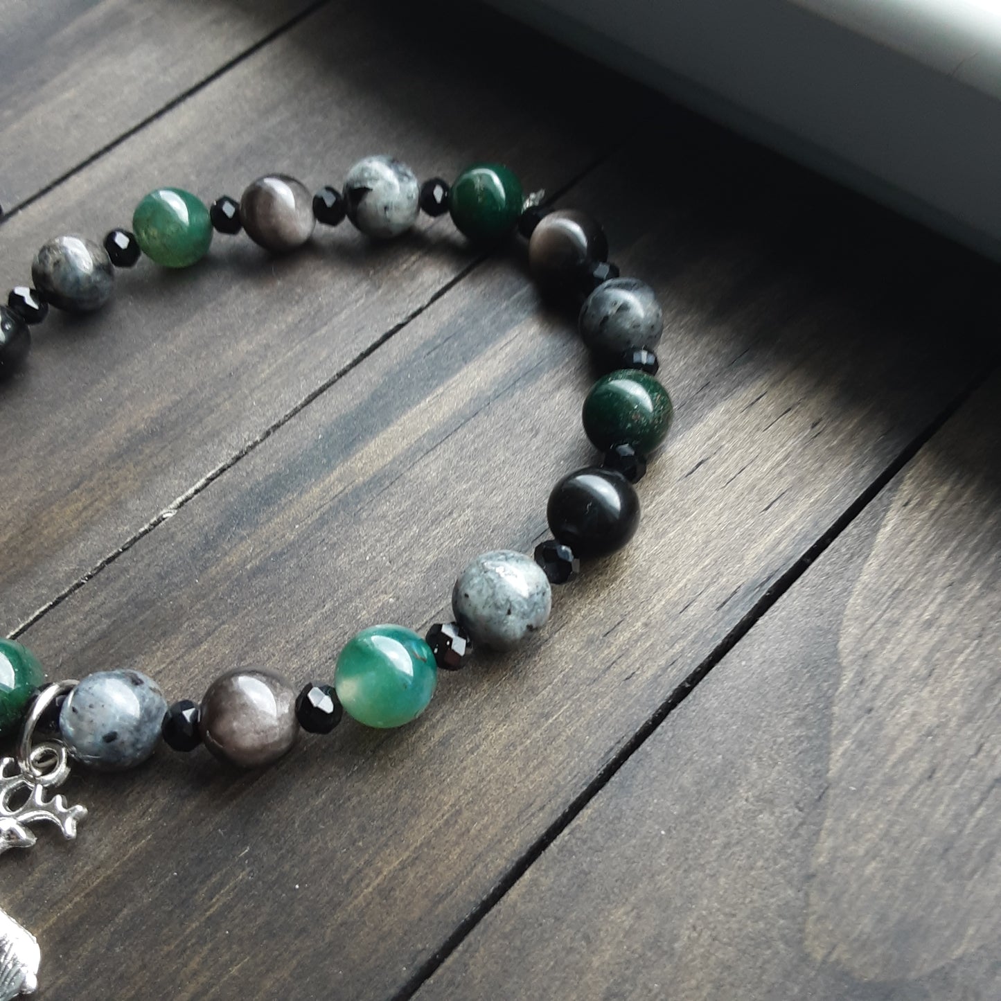 Stag bracelet with various gemstone