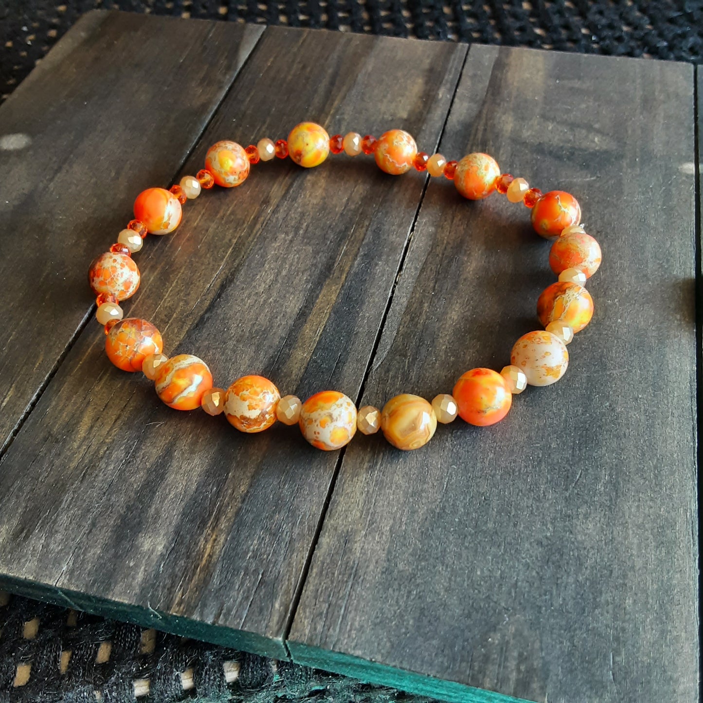 Orange stretch bracelet