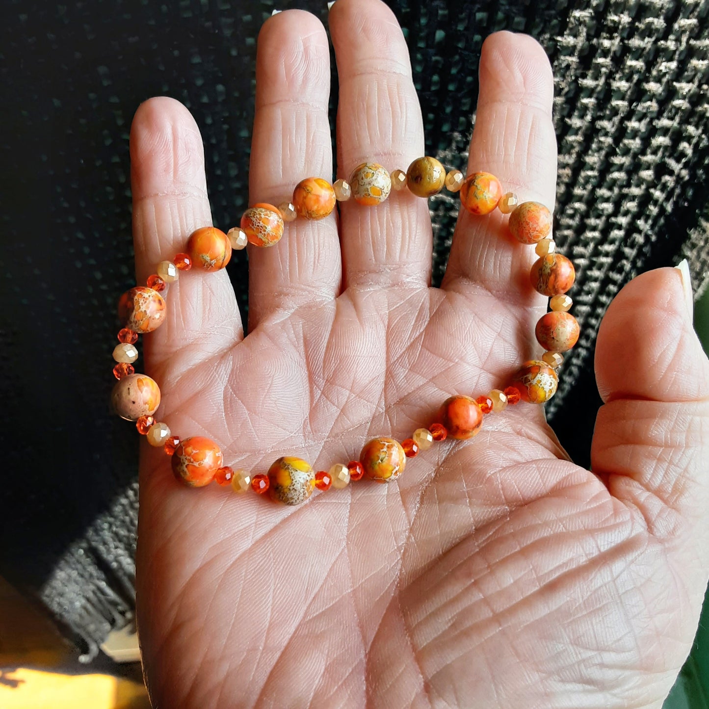 Orange stretch bracelet