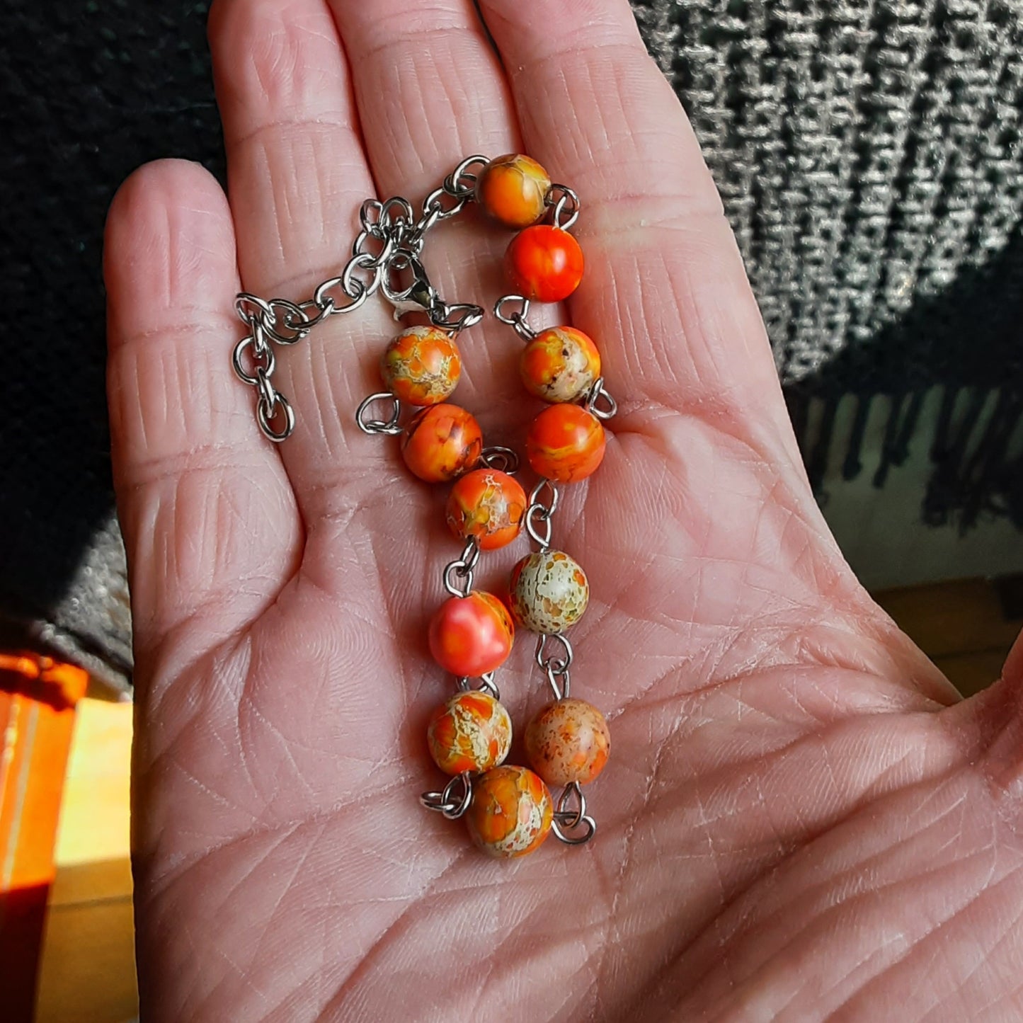 Orange Sea Sediment Jasper bracelet