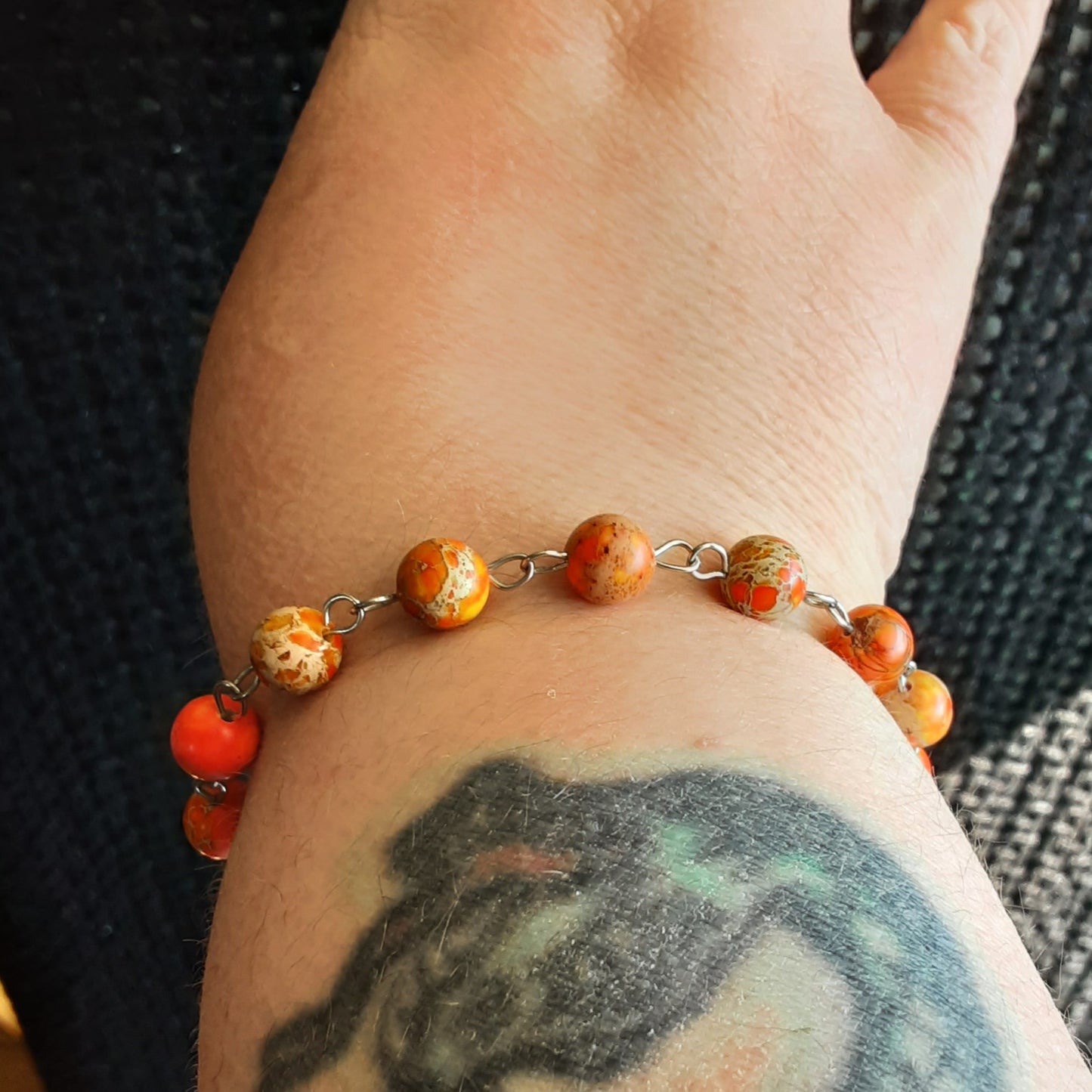 Orange Sea Sediment Jasper bracelet