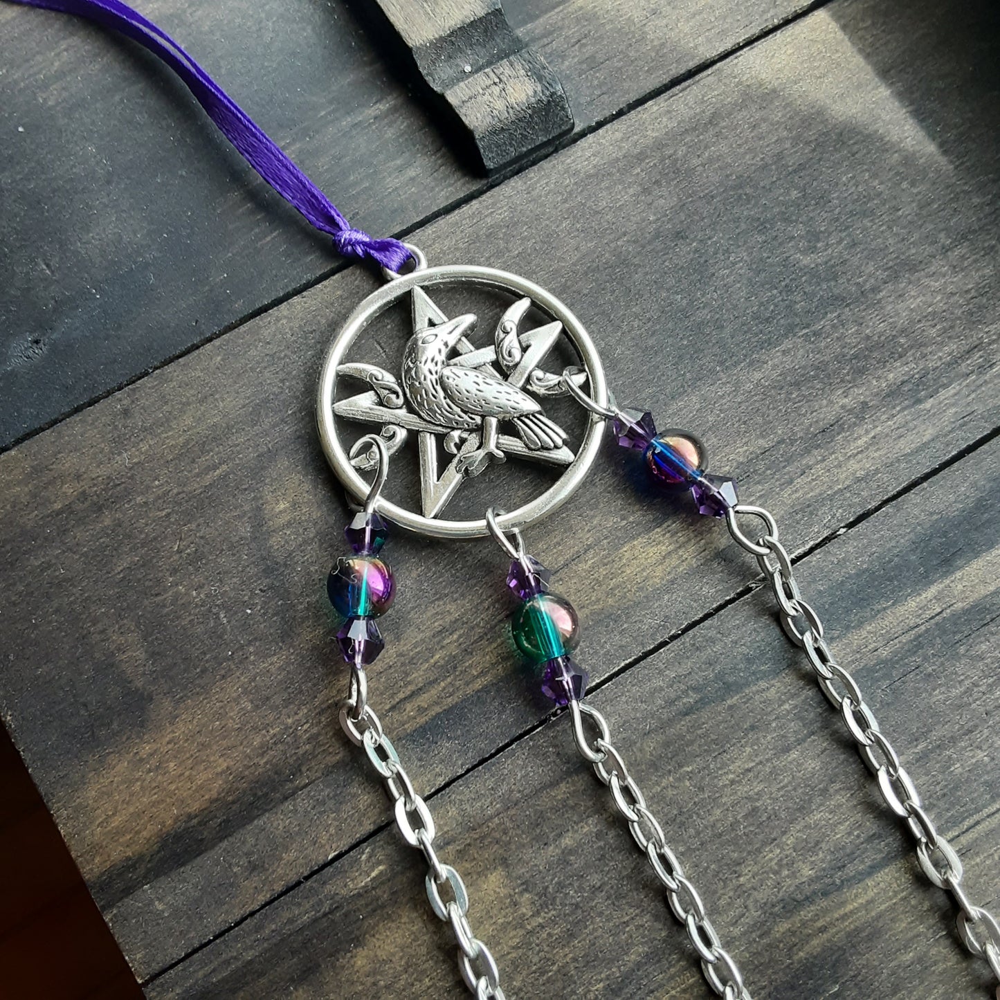 Raven and Triple Moon Goddess witch bells