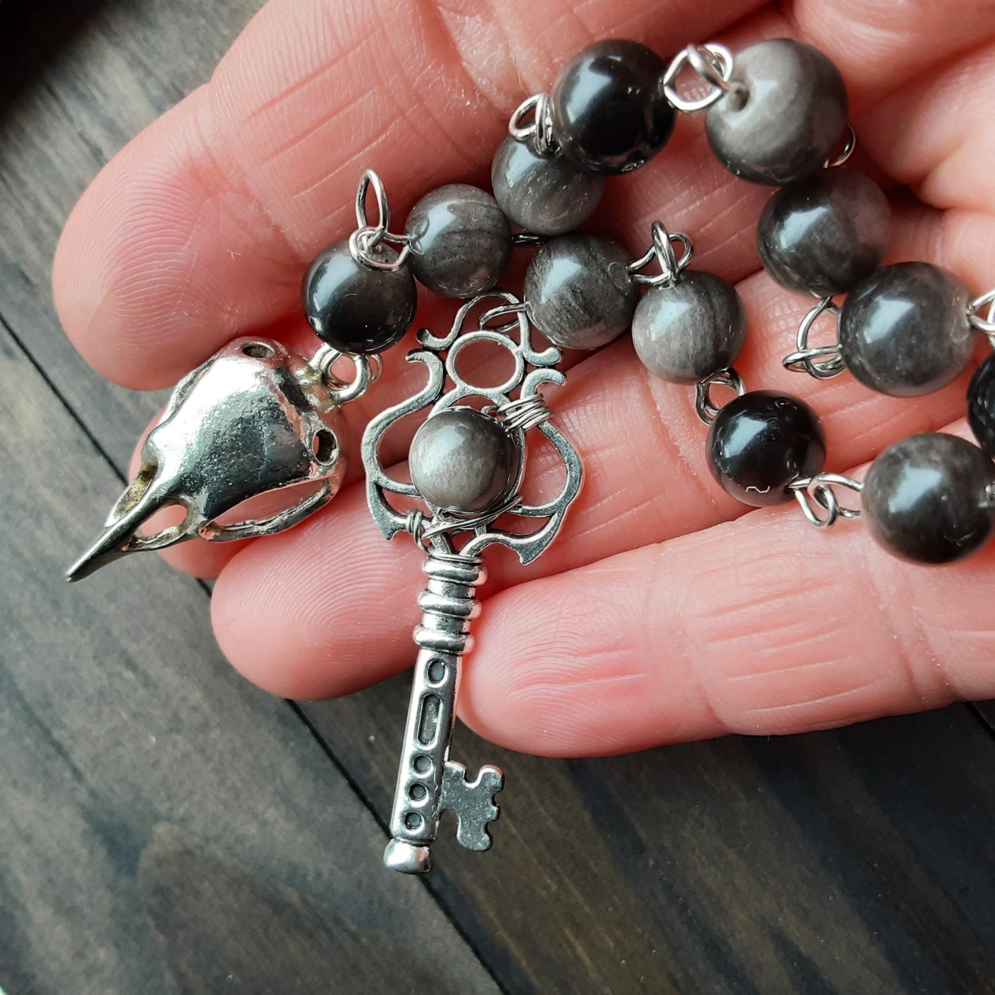 Hallowed Shadows -Dark Goddess prayer beads