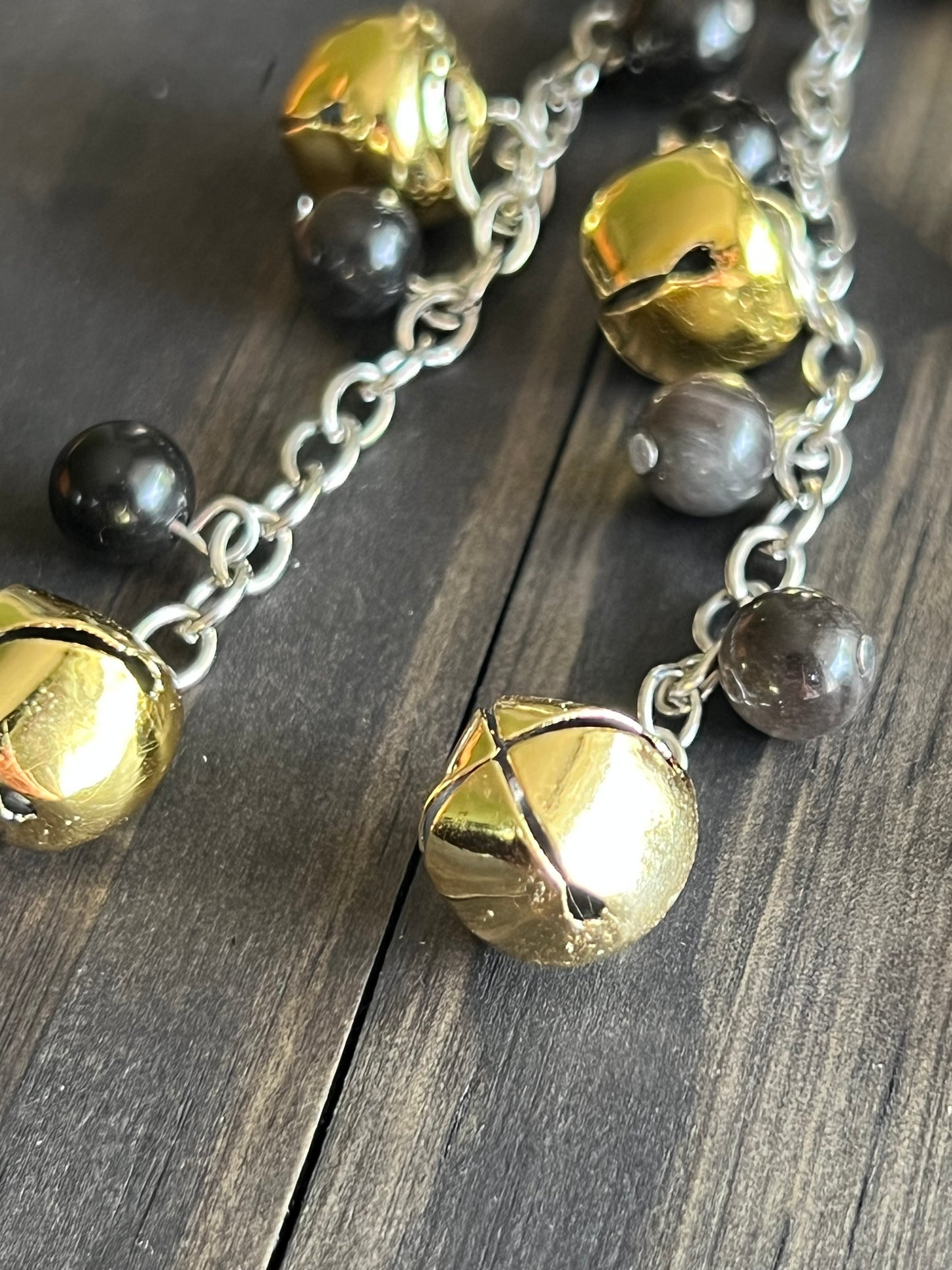 Rose and Obsidian witch bells