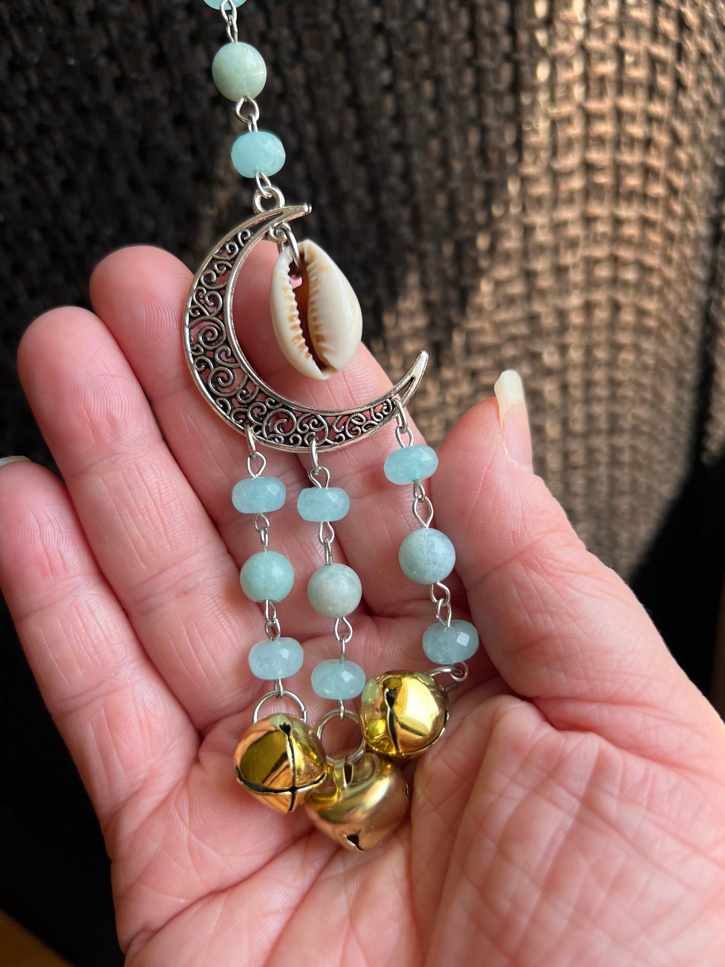 Shell and Amazonite witch bells
