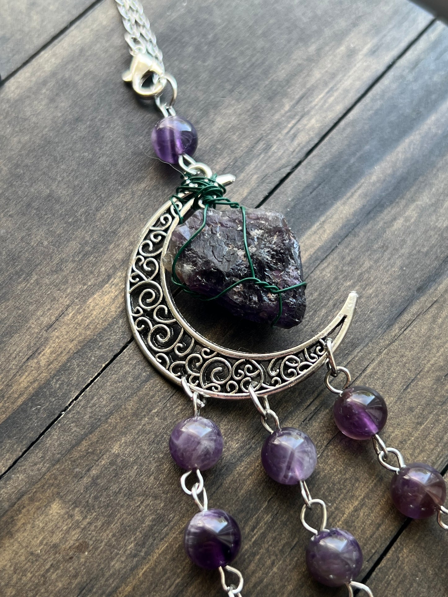 Raw Amethyst witch bells