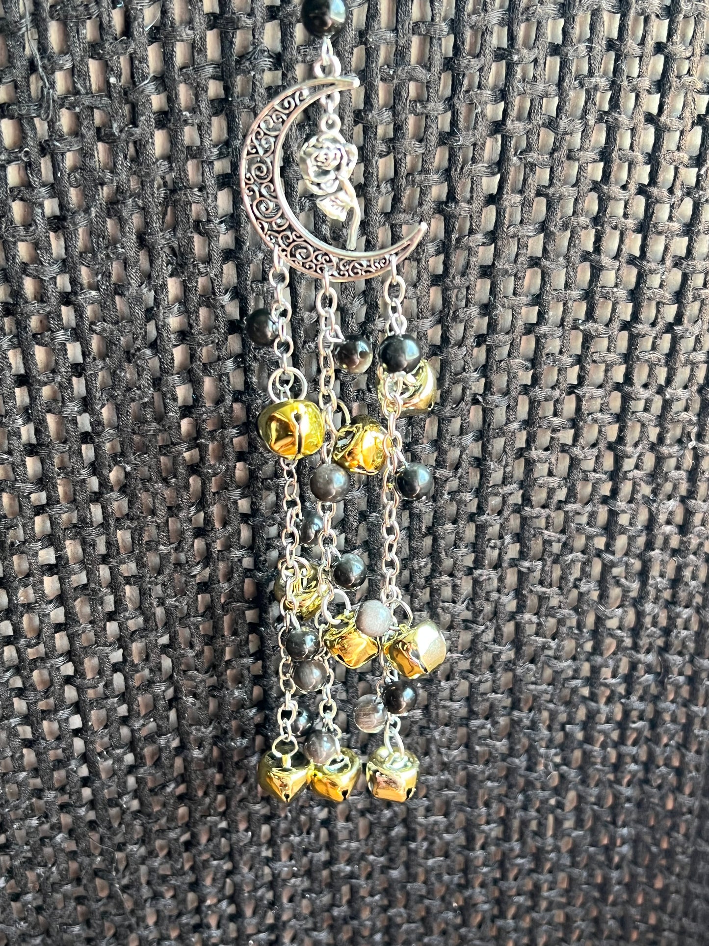 Rose and Obsidian witch bells