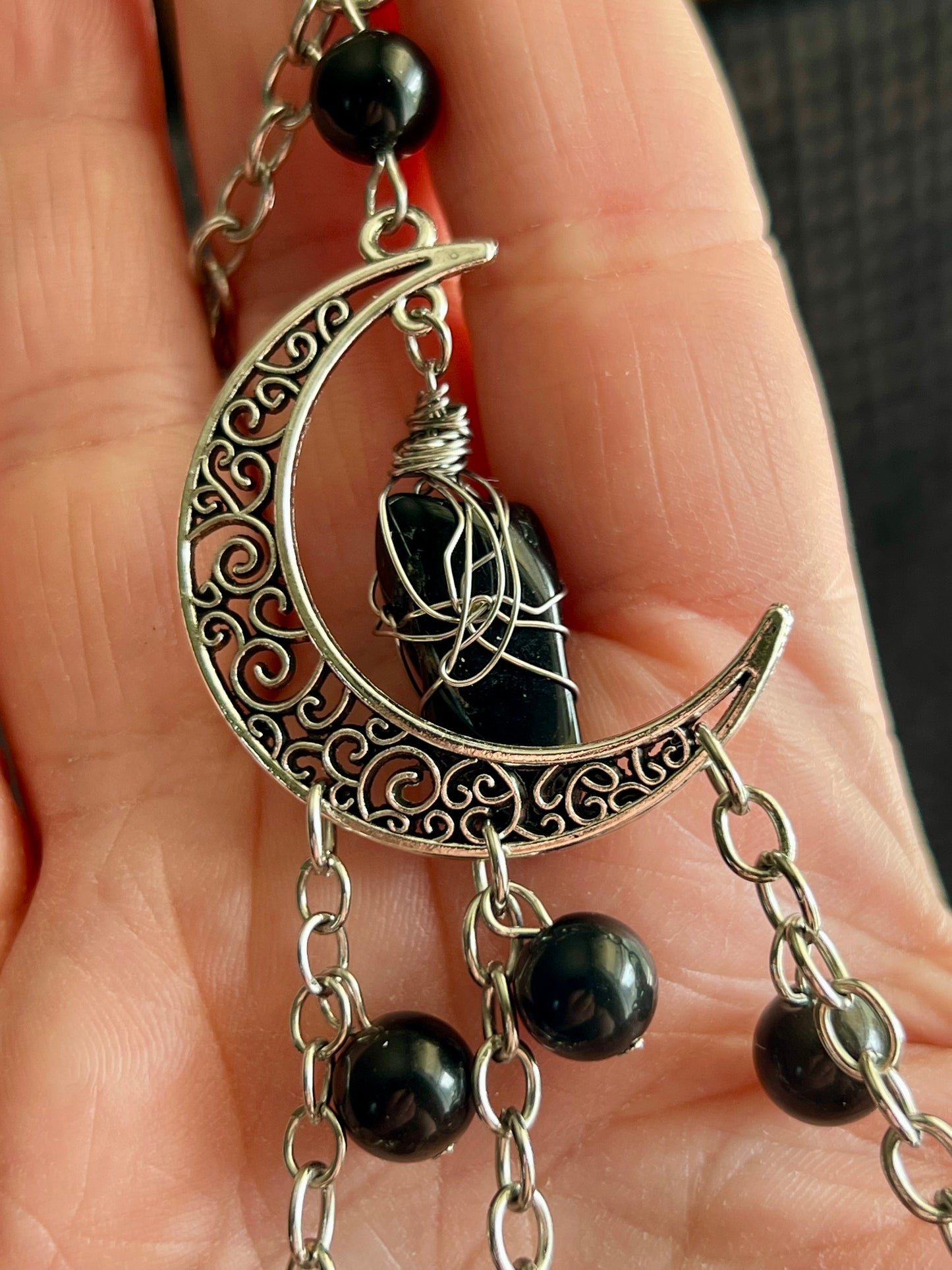 Obsidian moon witch bells