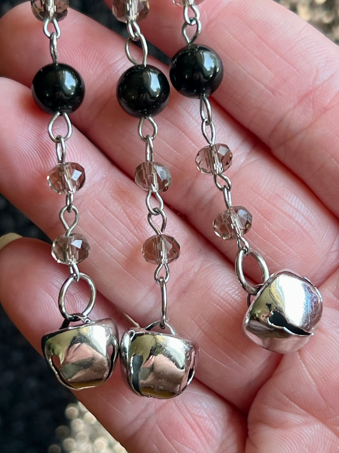 Raven and grey crystal witch bells