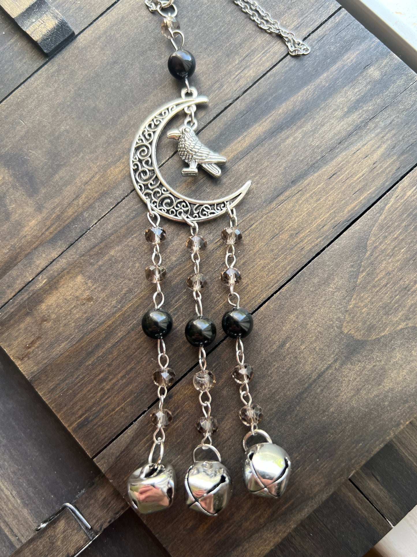Raven and grey crystal witch bells