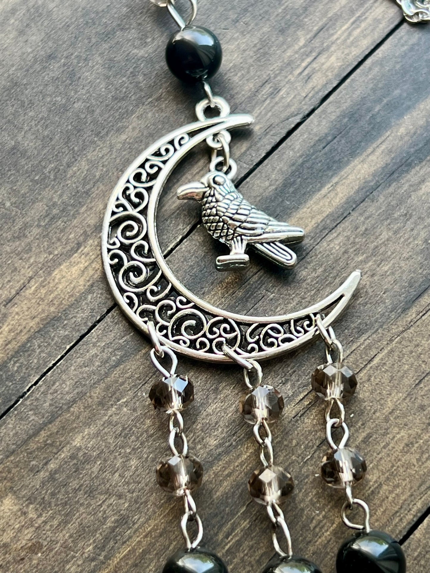Raven and grey crystal witch bells