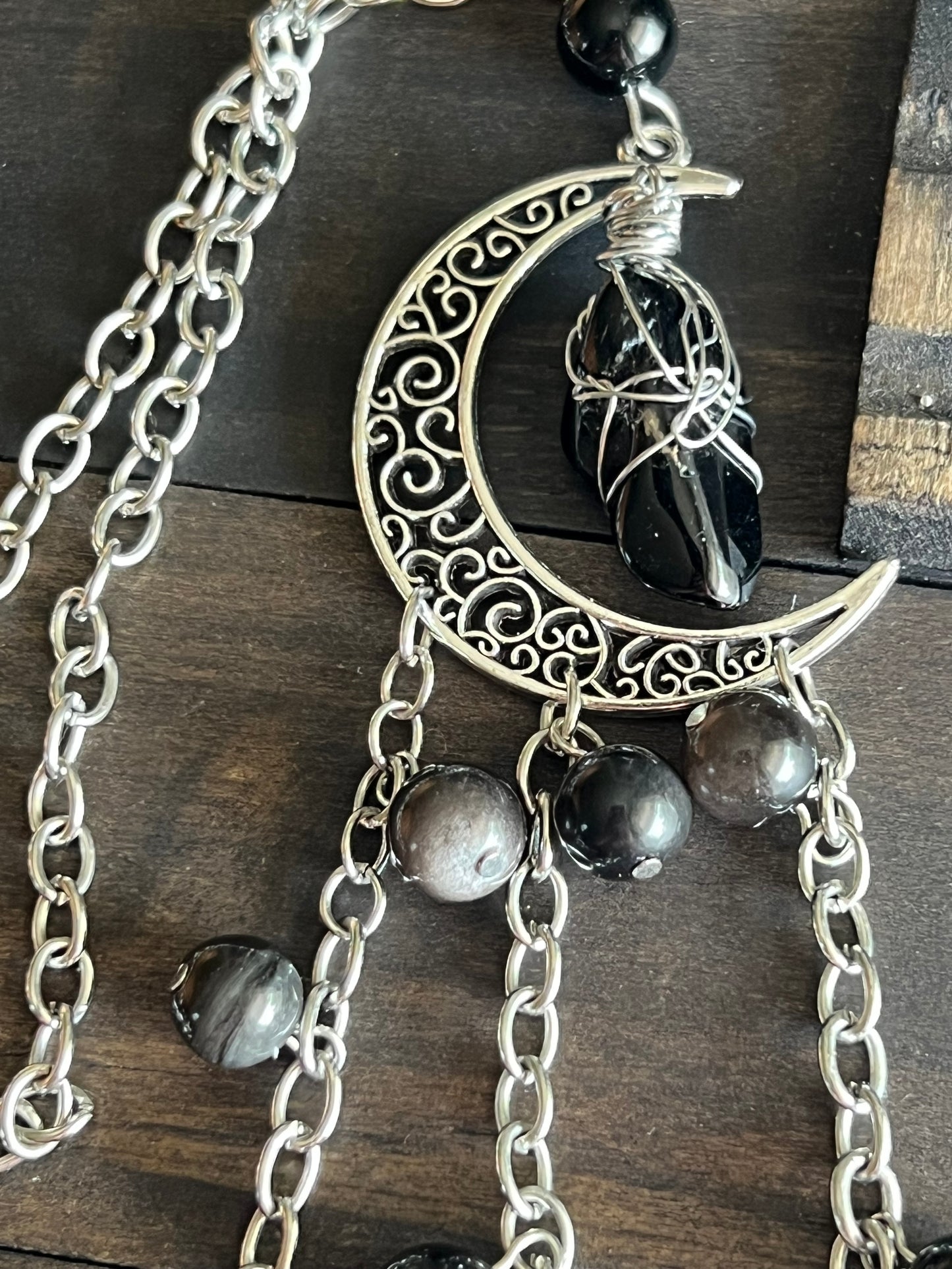 Obsidian moon witch bells