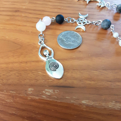 Triple Moon Goddess pendulum or prayer ladder