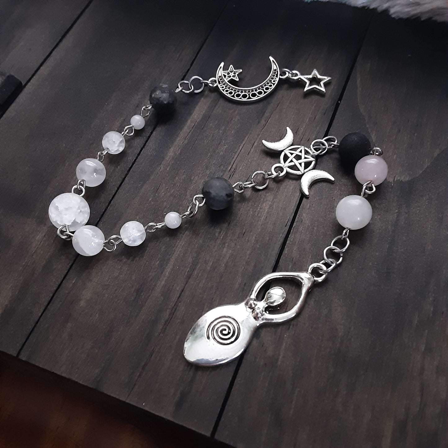 Triple Moon Goddess pendulum or prayer ladder