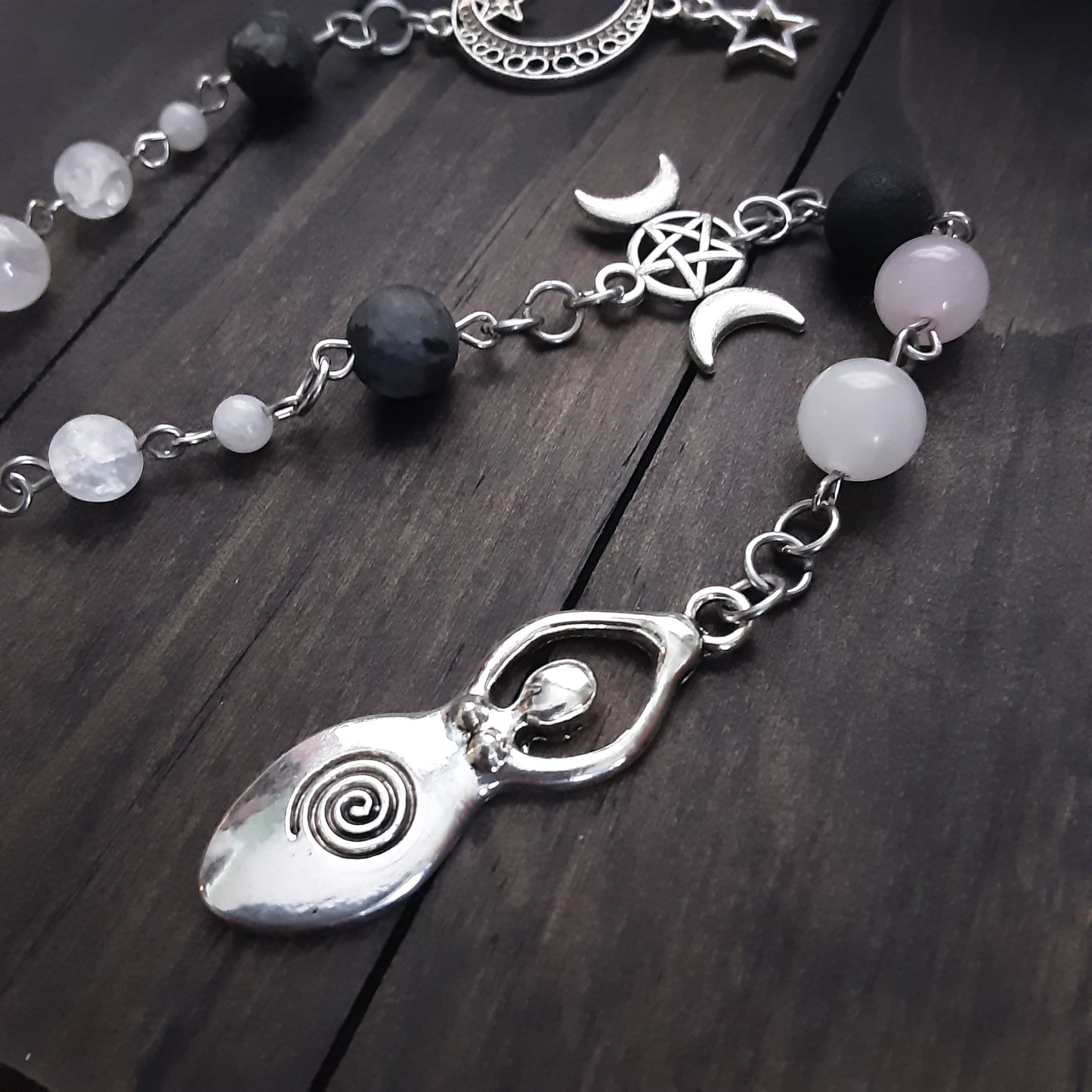 Triple Moon Goddess pendulum or prayer ladder