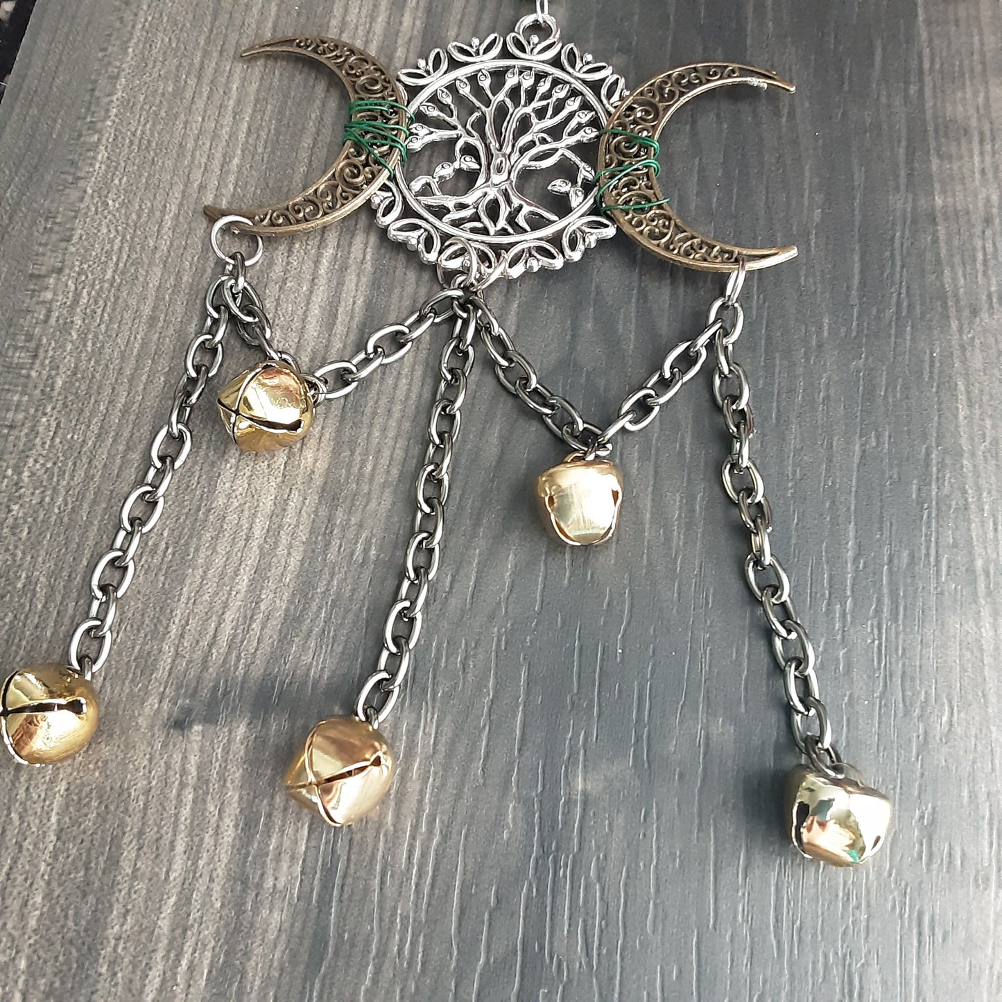 Triple Moon Goddess witch bells