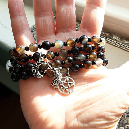 Black Agate stretch bracelet