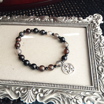 Black Agate stretch bracelet