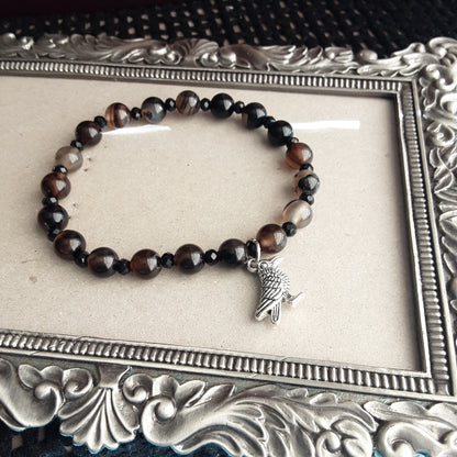 Black Agate stretch bracelet