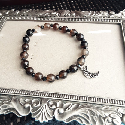 Black Agate stretch bracelet