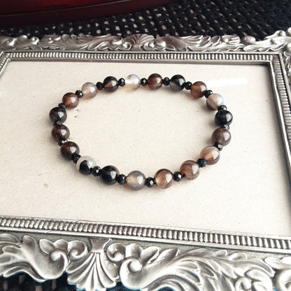 Black Agate stretch bracelet