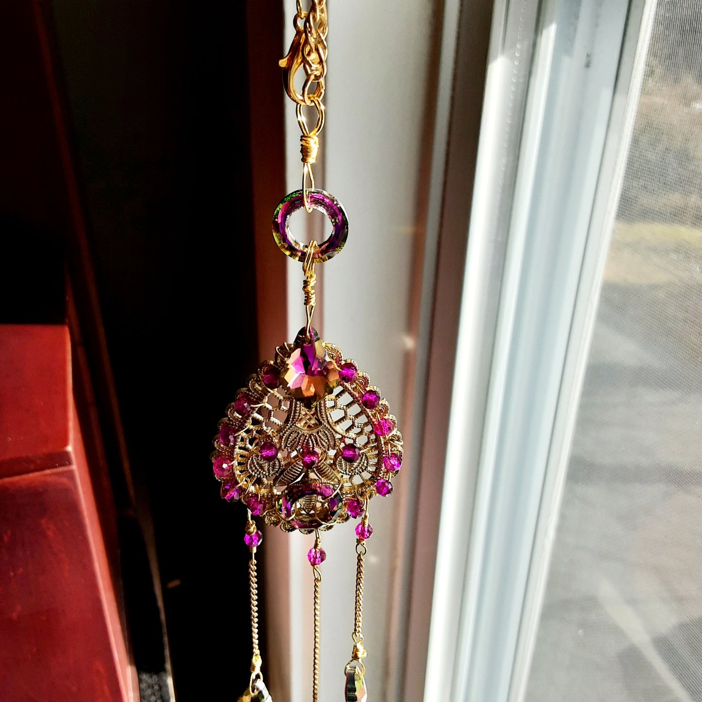 Gold and pink suncatcher