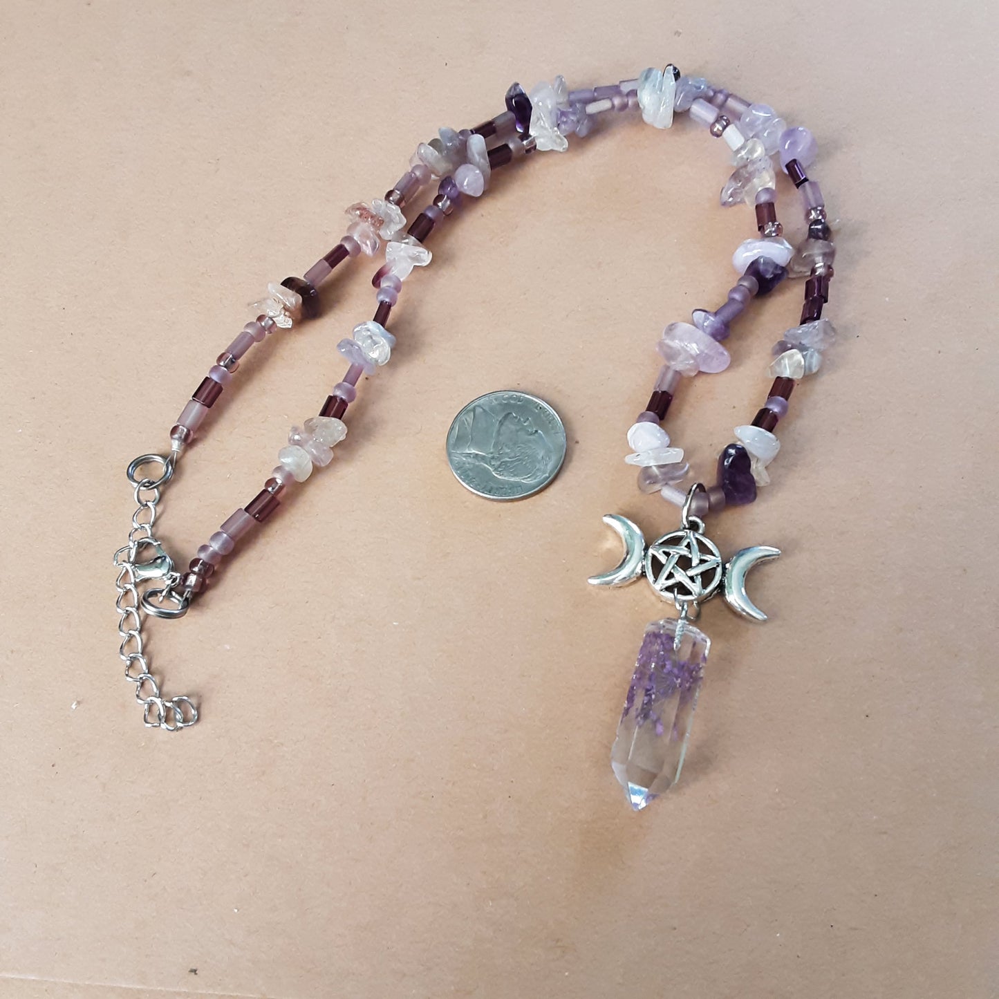 Spring Goddess Necklace with Fluorite gemstone chips