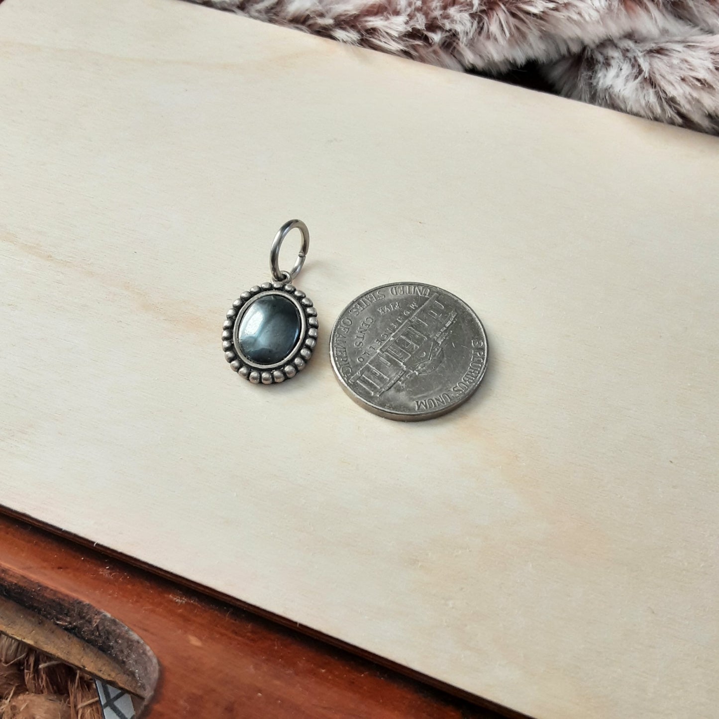 Hematite and Sterling Silver pendant