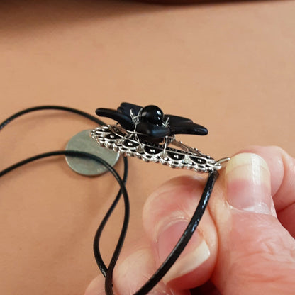 Black flower necklace
