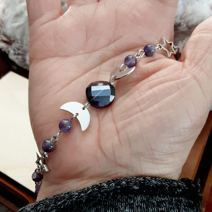 Amethyst prayer beads with crystal pentacle