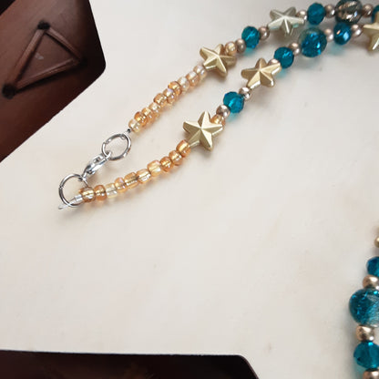 Gold and blue star necklace