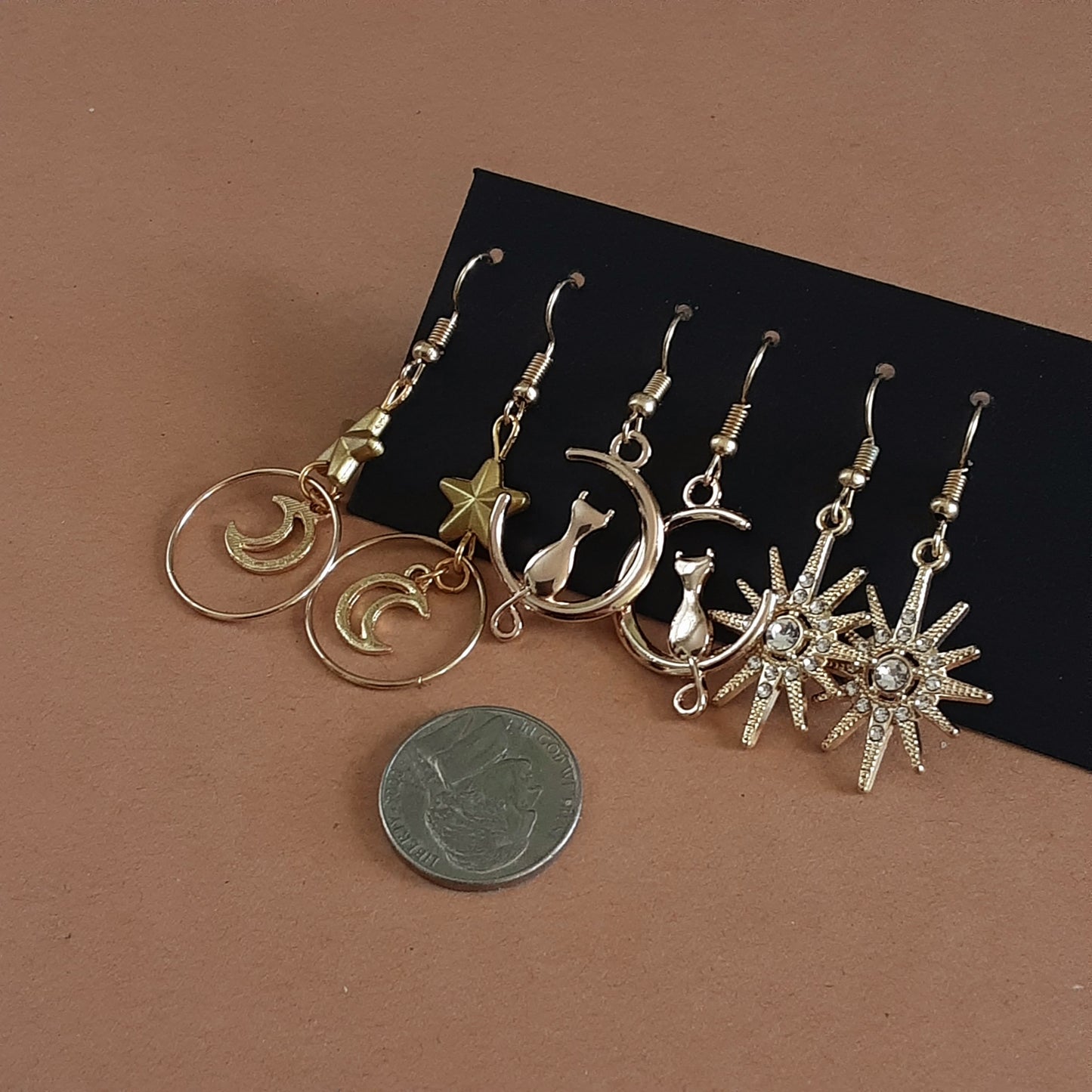 Earring set Moons, suns and more