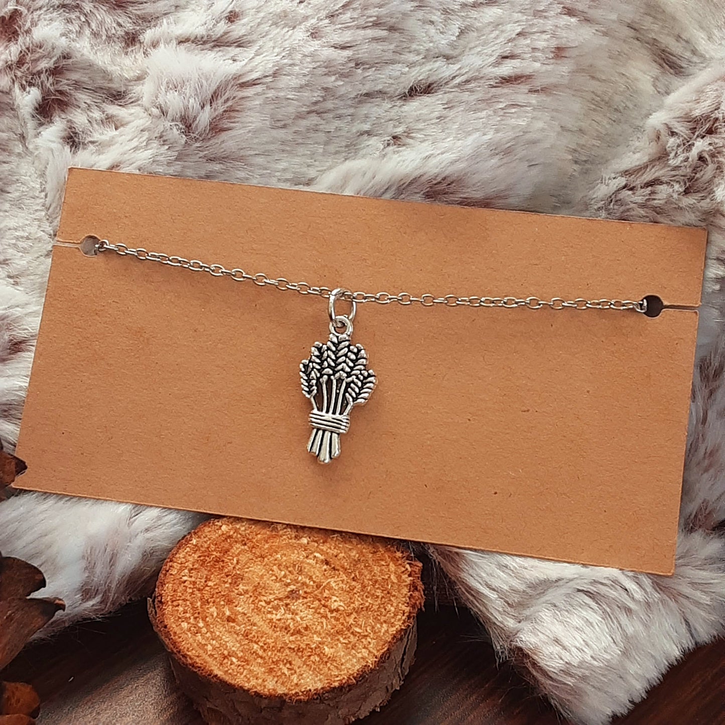 Abundance anklet with wheat charm