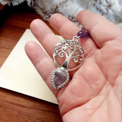 Amethyst prayer beads with Goddess and Tree of Life