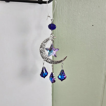 Suncatcher with moon and crystal star