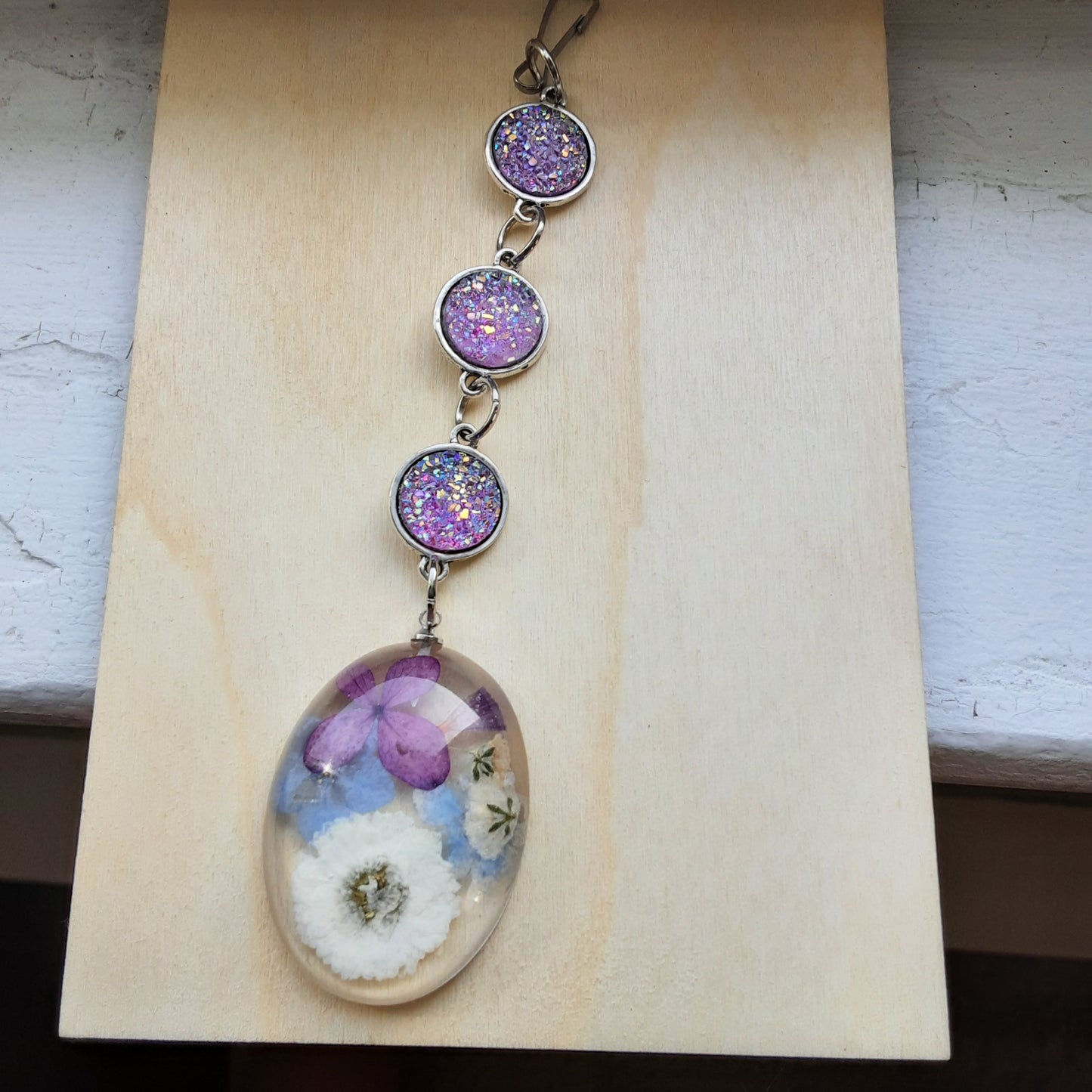 Mini suncatcher with real flowers