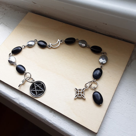 Prayer bracelet with Obsidian