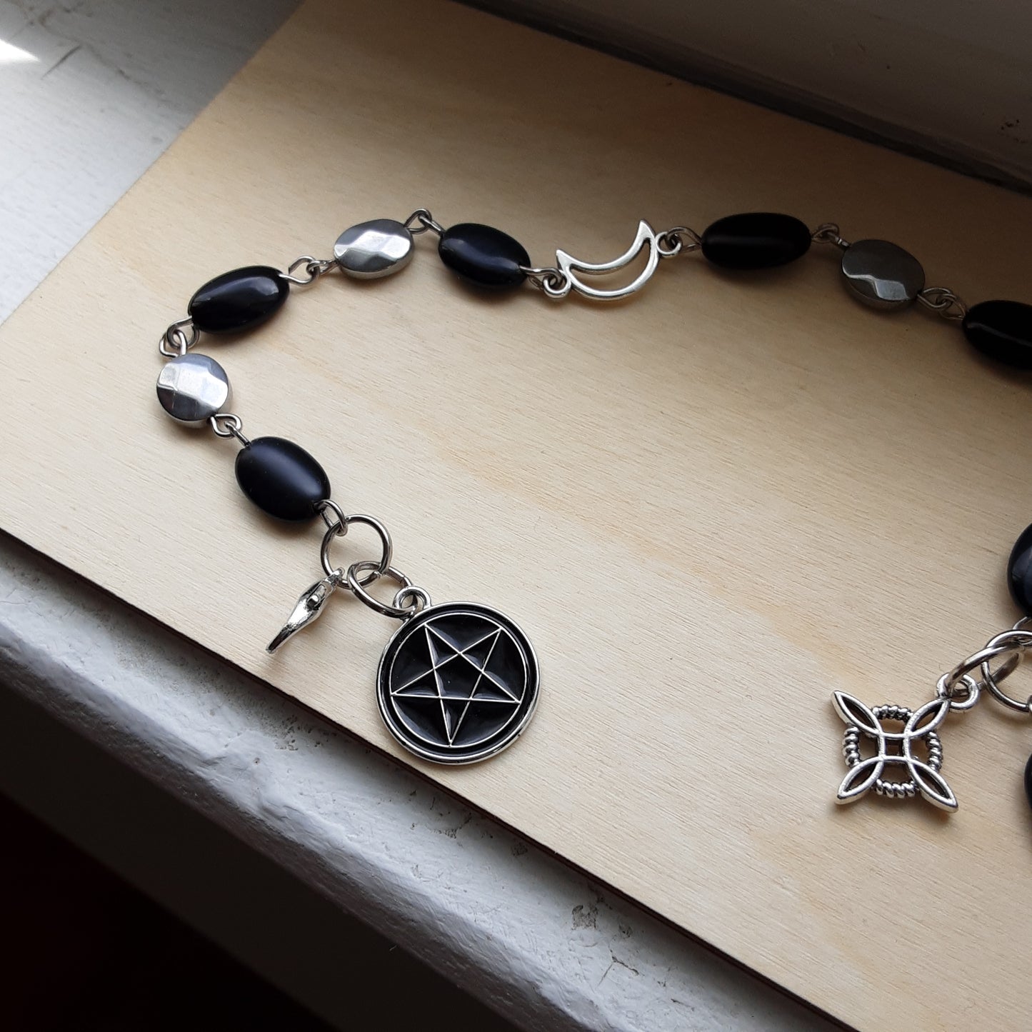 Prayer bracelet with Obsidian