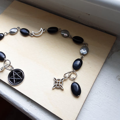 Prayer bracelet with Obsidian