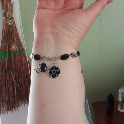 Prayer bracelet with Obsidian